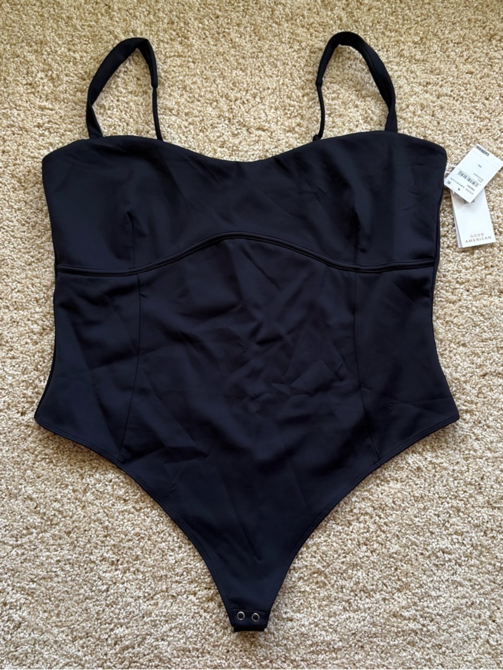 Good American Sweetheart Sculpting Tank Bodysuit Black‎ 4XL